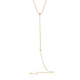 0.07ct 14k Yellow Gold Diamond Triangle Lariat Necklace